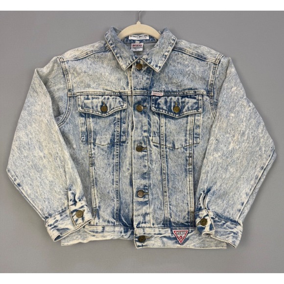 Guess Jackets & Blazers - Vintage Georges Marciano for Guess Acid Wash Denim Jacket Size 14 Made in USA